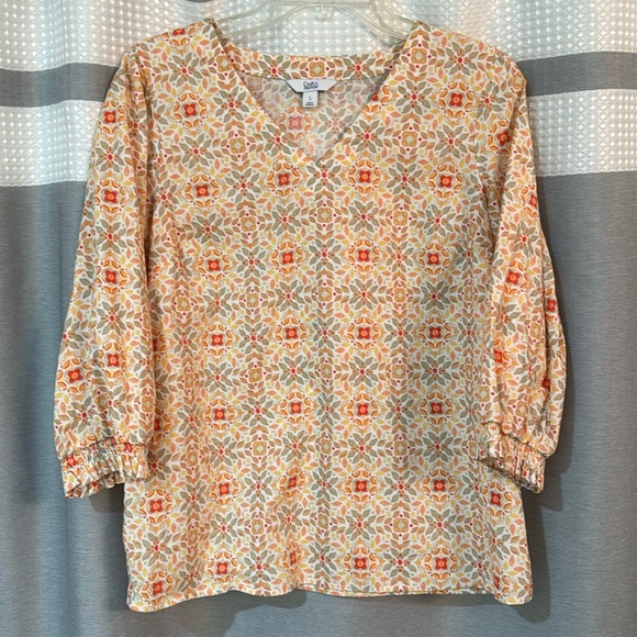 3/4 Sleeve V Neck Women’s Blouse - Picture 1 of 6